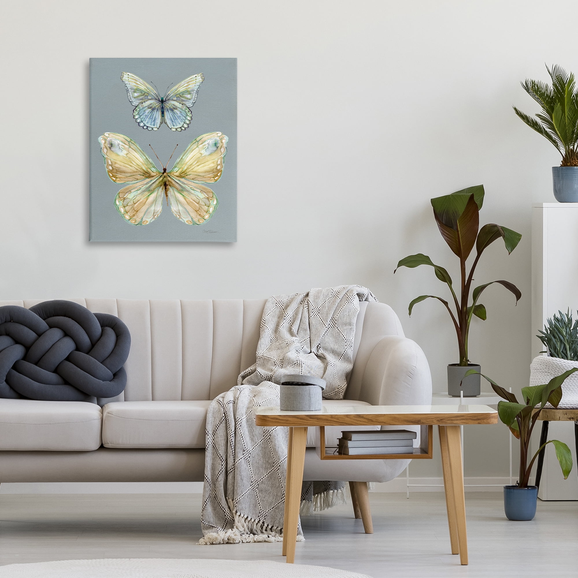 Stupell Industries Delicate Butterflies on Slate Canvas Wall Art, design by Carol Robinson