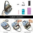 thumbnail image 5 of FORMRS Crossbody Bag for Women Quilted Travel Shoulder Cell Phone Purse with Chain Strap Handbag, Blue Floral Pattern, 5 of 7