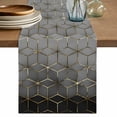 thumbnail image 2 of Gray Mottled Gradient Geometric Table Runner 90 Inches Long,Kitchen Dining Tablerunners Modern Abstract Stereo Art Linen Table Runners Dresser Scarves for Home Dinner Wedding Holiday Party Decor, 2 of 9