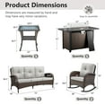 thumbnail image 2 of OPOHORO 5 - Pieces Patio Furniture Set with 43" Rectangular Fire Pit Table, Outdoor Conversation Sets with Glider Chairs and Glass Side Table, for Garden Lawn Balcony, Beige Cushion, 2 of 19