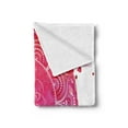 thumbnail image 2 of Yoga Soft Flannel Fleece Blanket, Pink Watercolor Round with an Mandala Art Motif Paint Drop Like Illustration, Cozy Plush for Indoor and Outdoor Use, 70" x 90", Magenta White Pink, by Ambesonne, 2 of 5