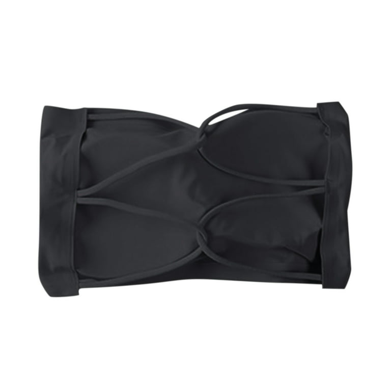 Skpblutn Strapless Bras For Women Seamless Non Slip Invisible Gathering  Underwear Wrap Comfortable Bra Black 