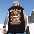 thumbnail image 5 of Nuevas camisetas sin mangas con gráficos de gato de la suerte japonés para hombre, camisetas sin mangas de anime para culturismo, moda de verano de hip hop, chaleco Y2K, 5 of 5