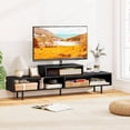 thumbnail image 4 of Costway 3 Cubby TV Stand for TVs up to 70" Entertainment Center Media TV Console Table Black, 4 of 10
