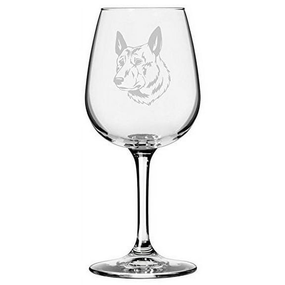 Dutch Shepherd Dog Themed Etched 12.75oz Libbey Wine Glass