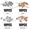 thumbnail image 2 of Jdesun Ball Post Earrings with Loop, 40pcs 4mm Hypoallergenic Stainless Steel & Silicone Earring Studs & Backs, 4 Colors, 2 of 7