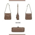 thumbnail image 6 of KL928 Leather Crossbody Bag with Adjustable Strap Multi-Pockets Shoulder bag for Everyday Use,Light Brown, 6 of 7