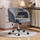 thumbnail image 2 of Silla de Oficina Yaheetech de Terciopelo con Respaldo Envolvente Giratoria Gris, 2 of 9