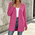 thumbnail image 5 of THNCYX White Cardigan For Women Open Front Long Sleeve Knit Coat With Pockets Long Sweaters S-2XL, 5 of 8