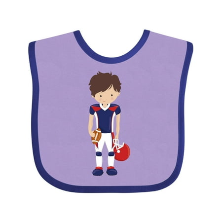 

Inktastic Rugby American Football Cute Boy Brown Hair Gift Baby Boy Bib