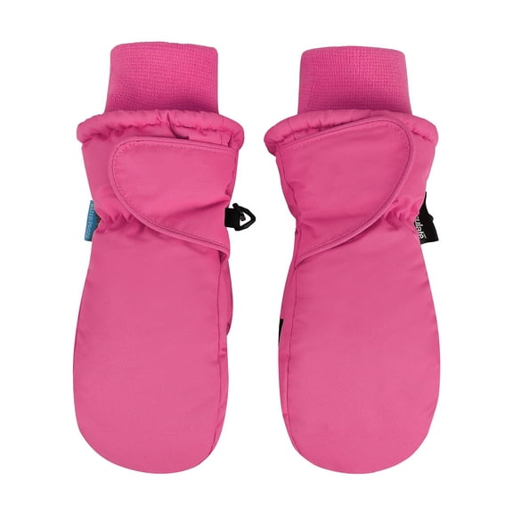 Girl's 3M Thinsulate Waterproof Winter Sports Snow Ski Mittens, Fuchsia, Age4-6