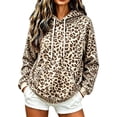 thumbnail image 2 of Gunia Women Hoodie Leopard Hooded Sweatshirt With Pocket Casual Cozy Oversized Top Warm Fleece Fall Winter Fashion Pullover Clothes, 2 of 4