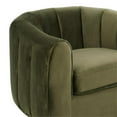 thumbnail image 4 of Chaldon Modern Living Room Round Back Velvet Swivel Chair in Green, 4 of 6