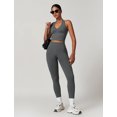 thumbnail image 6 of IDOPIP 2 Piece Workout Sets for Women Seamless Halter V-Neck Tank Top Scrunch Butt Lifting High Waist Leggings Gym Sets Active Wear Sports Outfit L Grey, 6 of 8