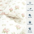 thumbnail image 5 of PixelForge 100% Cotton Queen Size Sheets,4 Piece Pure Percale Bed Sheets Set Deep Pocket Fits Mattress Upto 15",small rose print, 5 of 6