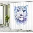 thumbnail image 5 of Ambesonne Animal Shower Curtain, Leopard Wild Cat, 69"Wx84"L, Violet White, 5 of 5