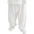 thumbnail image 3 of HUAXUN-Baby Pants, Unisex Toddler Thin Pants with Crotch Opening, Spring/Summer/Autumn Kids' Cotton Sleep Pants, Baby Loose Air-Conditioning Pants(White,1-2Years), 3 of 7