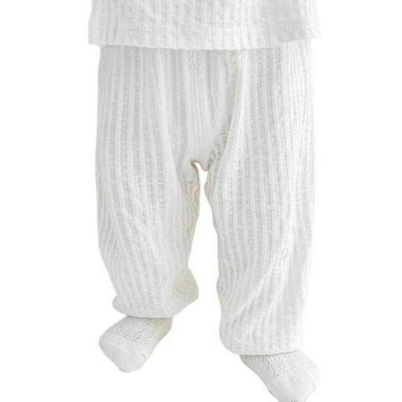 Wdgfv Boys Straight Leg Jeans Boys Girls Casual Loose Thin Sleep Pants Elastic Ankles Comfortable Spring Summer Autumn Toddler Kids Clothing White 6-9 Months