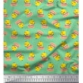 thumbnail image 1 of Soimoi Rayon Fabric Cup,Plate & Chick Cartoon Printed Fabric 1 Yard 56 Inch Wide, 1 of 3