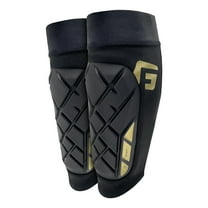 G-Form Pro-S Elite X Shin Guard - Athletic Safety Gear - Protective Sports Shin Guards for Soccer & More - Matte Black/Gold, Adult XL