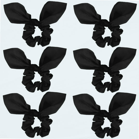 Black Hair Ties Silk Bow Scrunchies for Hair Bunny Ears and Tail Scrunchies Hair Accessories for Women