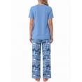 thumbnail image 4 of Weekease Two Piece Pajama Sets for Women Crew Neck Short Sleeve Tops and Printed Pant Casual Sleepwear, 4 of 7