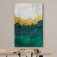 thumbnail image 3 of wall26 Canvas Print Wall Art Teal, Gold, White Paint Stroke Stripes Abstract Shapes Illustrations Modern Art Decorative Minimal Relax/Calm Zen for Living Room, Bedroom, Office - 16x24 inches, 3 of 5
