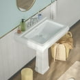 thumbnail image 3 of DeerValley 26" Height Cemamic Rectangular Pedestal Sink with Overflow in White DV-1P521, 3 of 18