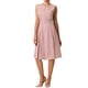 thumbnail image 2 of Vestido sin mangas con cremallera y cinturón de INSPIRE CHIC para mujeres, vestido midi ajustado y acampanado para el trabajo 2XL Rosa, 2 of 6