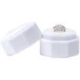 thumbnail image 2 of Velvet Jewelry Ring Box Engagement Wedding Box Keepsake Box Bridal Photo Ring Double Slots Octagon (White), 2 of 5