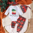 thumbnail image 2 of Futezty Newborn Baby Boy Girl Christmas Outfits Infant Long Sleeve Xmas Pattern Romper Pants Set with Hat Headband 4Pcs Clothes 0-12 Months, 2 of 4