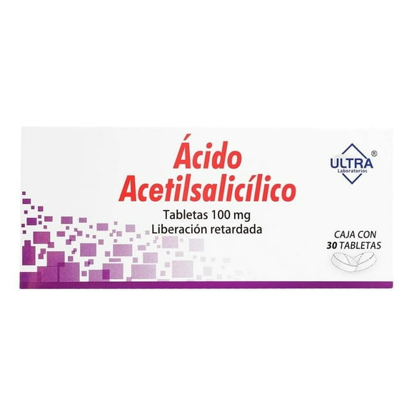 Ácido Acetilsalicílico 100 mg liberación retardada 30 tabletas