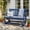 Blue, variant on FOROUTIA 48 Inch Outdoor Glider Bench with Cup Holder, HDPE Weather Resistant Patio Swing Chair for 2 Persons, Black