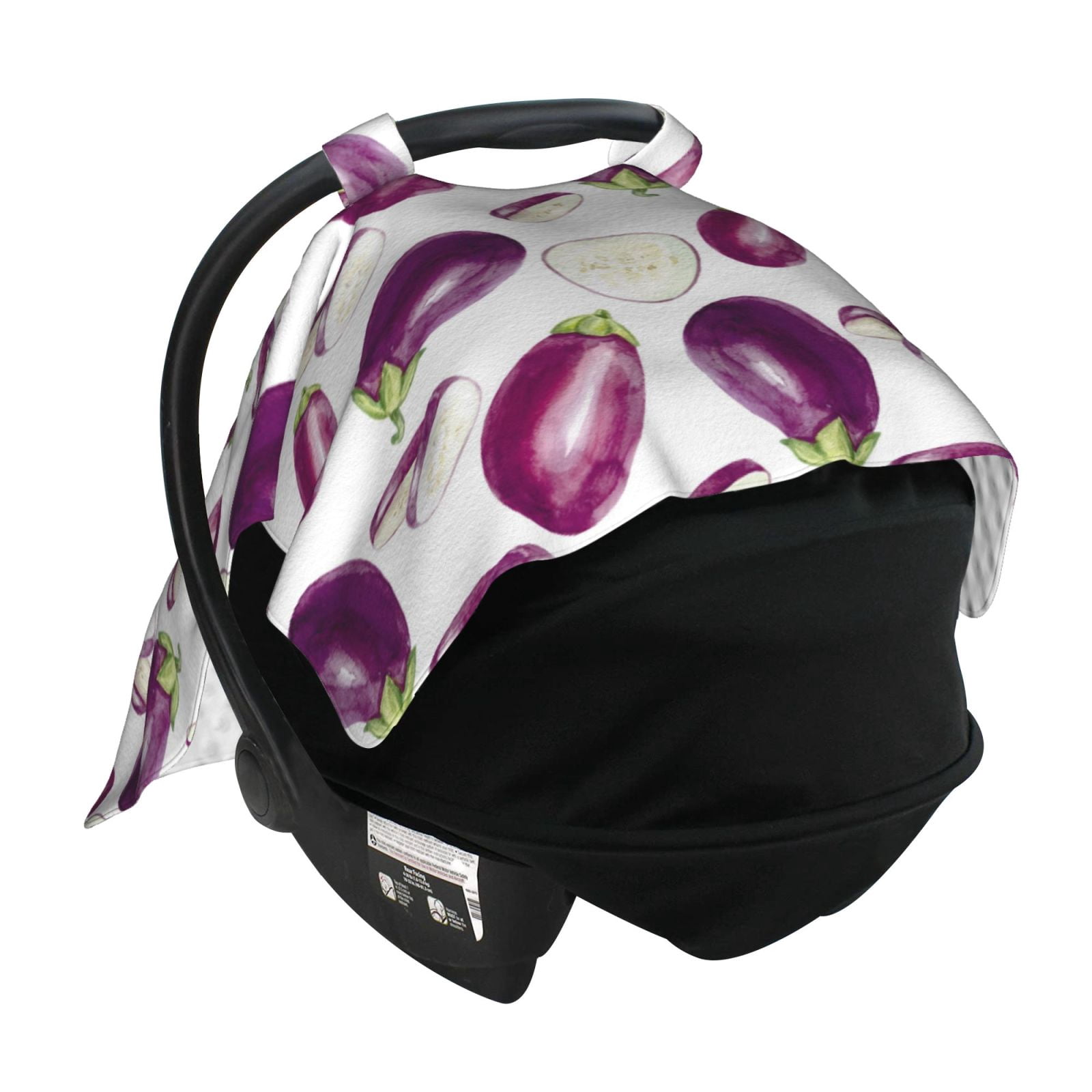 Car Seat Cover Baby - purple Eggplant slices Breathable Infant Car Seat Cover for Baby Carseat, Lightweight Comfort Baby Essentials Must Haves Newborn Stuff for Girl Boy