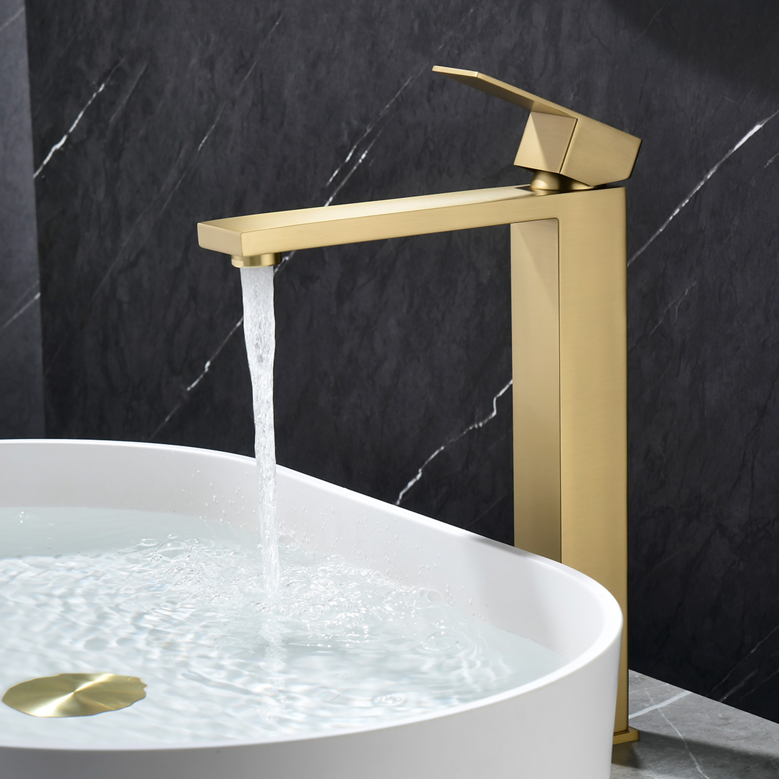 Cobbe Single-Hole Installation Bathroom Vessel Sink Faucet Single-Handle with Pop-Up Drain Faucet Brushed Nickel