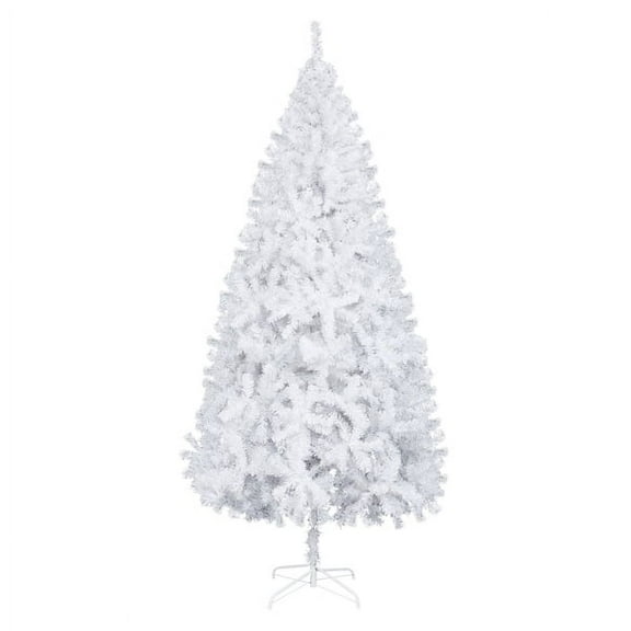 JINS&VICO 8ft Flocking Tied Light Christmas Tree, White