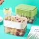 thumbnail image 1 of Juego de bandeja de cubitos de hielo con contenedor de almacenamiento, bandeja de silicona de liberación a presión de 48 cubos, sin BPA de grado alimenticio, caja de 0.5 galones, cuchara de hielo, 1 of 7