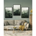 thumbnail image 2 of SHENIFY Green Fog Pine Tree Forest Canvas Wall Art Modern Artwork Prints Decor - 16x24in3pcs Black Framed, 2 of 6