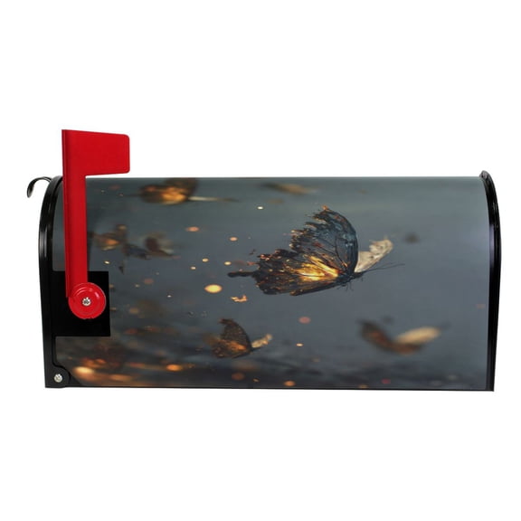 Wobogo Fire Butterfly Mailbox Cover Magnetic for Garden Yard Home Decor Standard Size 25.4×20.78in