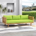 thumbnail image 3 of Outdoor 3 Seater Daybed, 67.5" Wood Frame Sofa Bed with Cushions, Patio Daybed with Wood Slat Support for Patio Backyard, Garden, 3 of 9