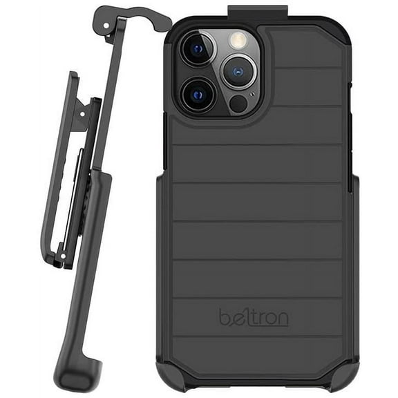 BELTRON Case with Belt Clip for iPhone 13 Pro Max, Slim Full Protection Case & Rotating Belt Clip Holster with Built in Kickstand, Scratch Resistant/Shock Absorption for iPhone 13 Pro Max 6.7" - Grey