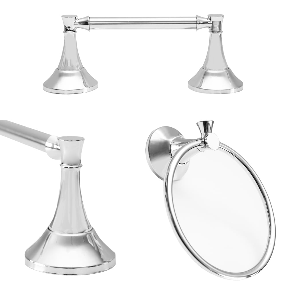 ARISTA 3-Piece ARLINGTON CHROME Decorative Bathroom Hardware Set ARISTA 3-Piece ARLINGTON CHROME Decorative Bathroom Hardware Set