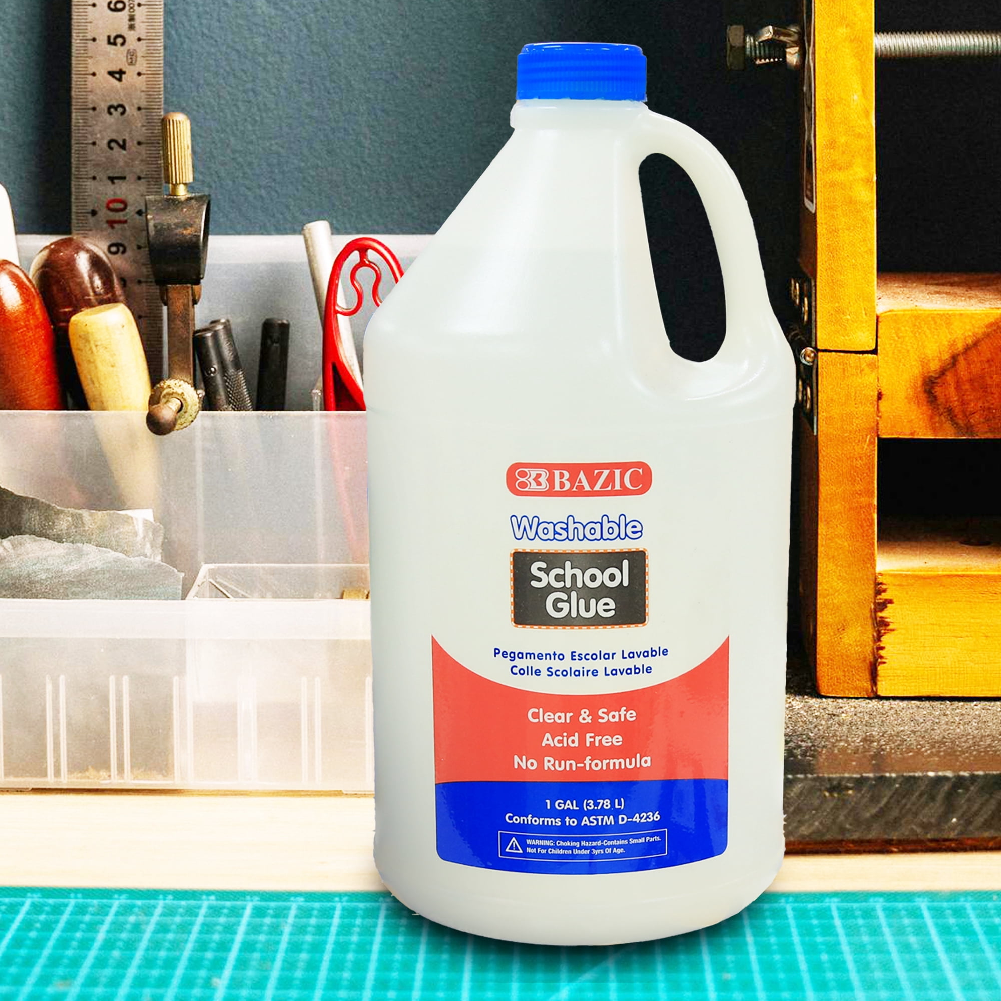 BAZIC Washable Clear School Glue 1 Gallon, Liquid Glues Making Slime, 1-Pack