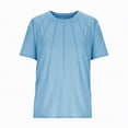 thumbnail image 4 of TOWED22 Girls Short Sleeve Shirts Cotton Crew Neck T-Shirt Kids Plain Tees Tops Size 5-12 Years(Sky Blue,9-10 Y), 4 of 4