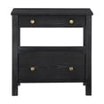 thumbnail image 4 of Pemberly Row Black Finish Wood 2-drawer Modern Storage Nightstand, 4 of 11