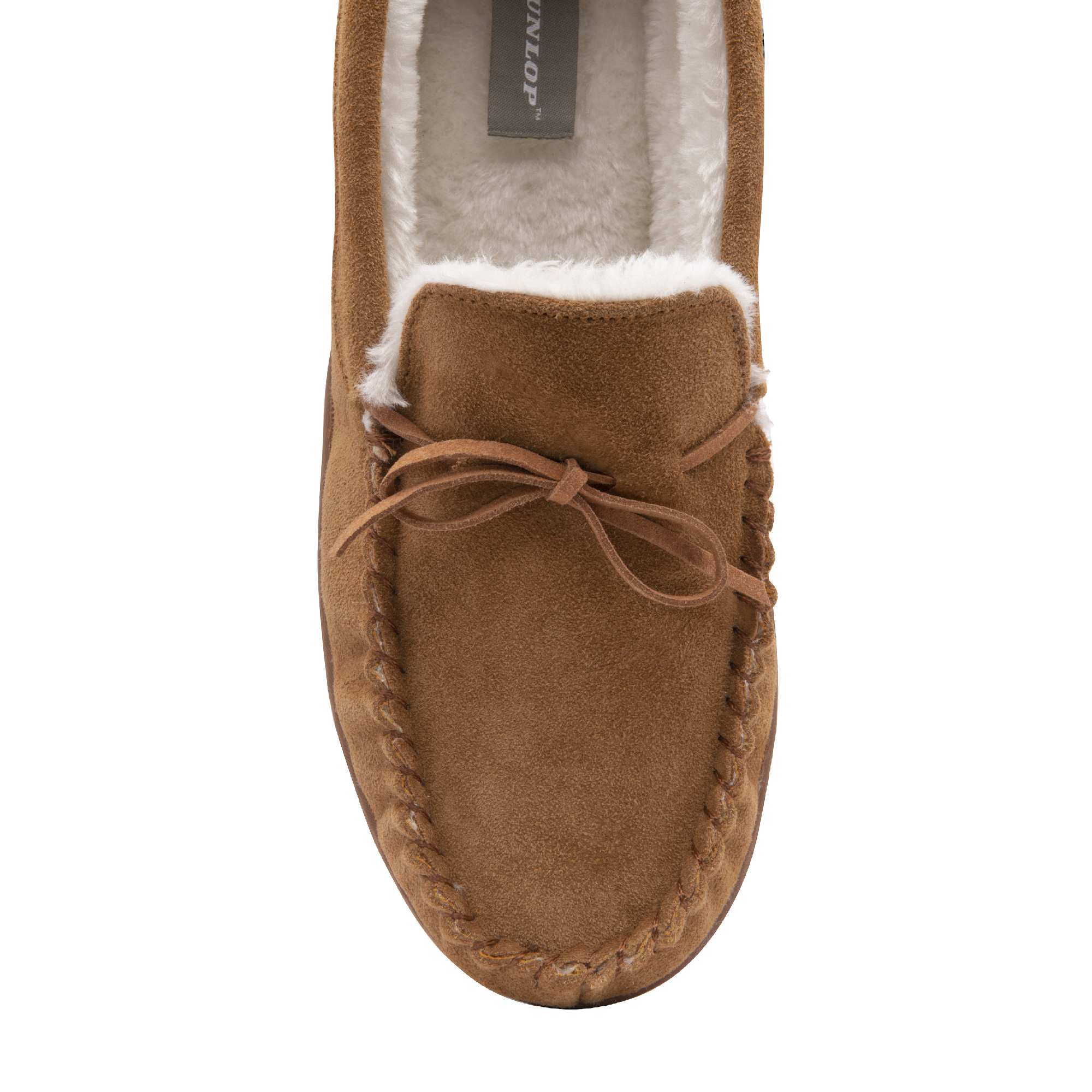 Dunlop - Mens Suede Leather Faux Fur Lined Moccasin Slippers with ...