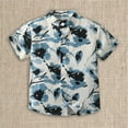 thumbnail image 2 of YunPes Teen Boys Hawaii Shirt Kids Summer Coconut Vacation Tropical Short Sleeve Shirt Baby Button Down Holiday Beach Wear, 2 of 3