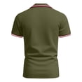 thumbnail image 5 of Men's US 250th Anniversary Polo Shirt with 1776-2026 Print and Contrast Tipping Collar Featuring Short Sleeve Design for Independence Day Patriotic Celebrations Army Green L, 5 of 5