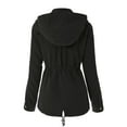 thumbnail image 4 of MixMatchy Women's Faux Suede Lightweight Anorak Utility Hoodie Jacket, 4 of 6