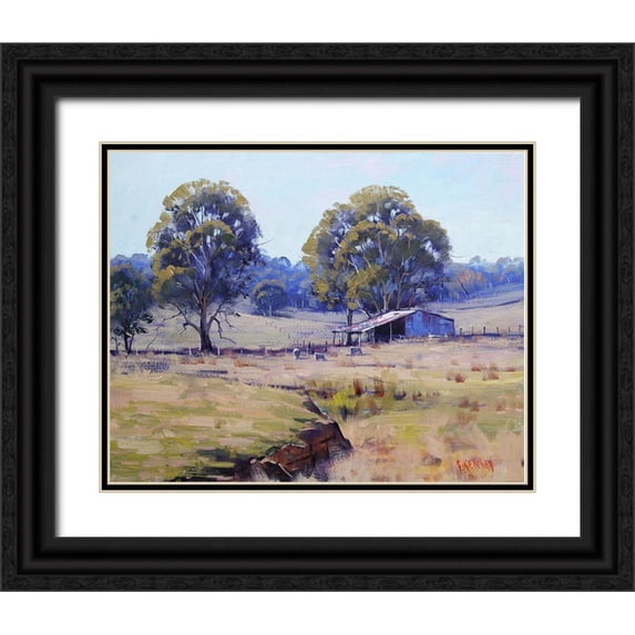 Gercken, Graham 24x20 Black Ornate Wood Framed with Double Matting Museum Art Print Titled - Farm Shed Australia